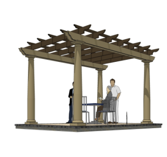 欧式廊架su模型