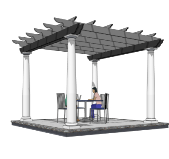 欧式廊架su模型