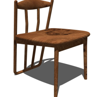 中式实木单椅su模型