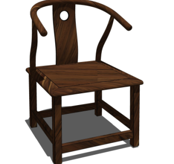 中式实木圈椅su模型