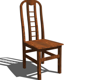 中式实木靠背椅su模型
