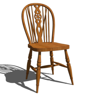 简欧靠背椅su模型