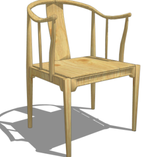 中式实木圈椅su模型