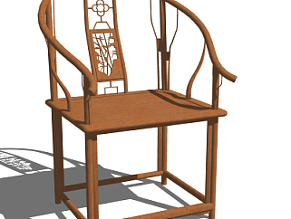 <em>中式</em>实木圈椅su模型