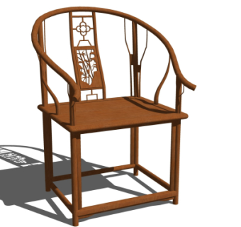 中式实木圈椅su模型