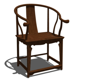 中式实木圈椅su模型