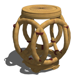 现代金属凳子su模型