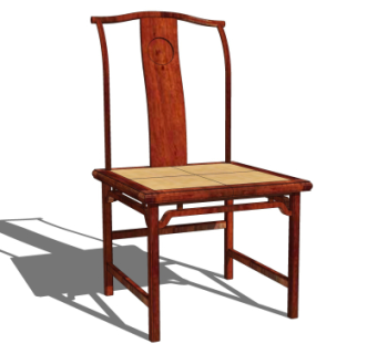 中式实木靠背椅su模型