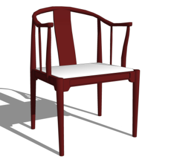 中式实木圈椅su模型
