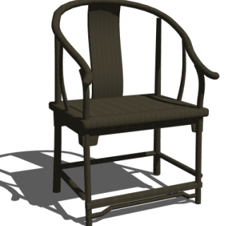 中式实木圈椅su模型