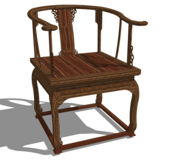 中式实木圈椅su模型