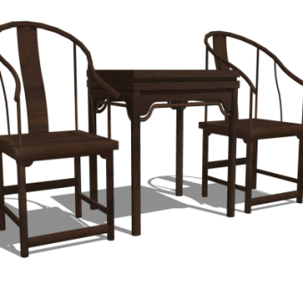 中式实木圈椅su模型