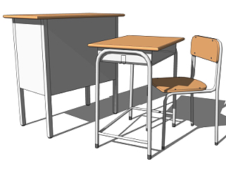 现代<em>课桌椅</em>su模型