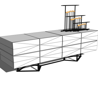 现代电视柜su模型