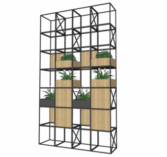 工业风绿植盆栽装饰架su模型