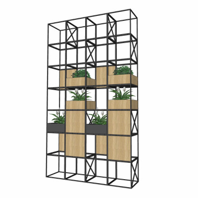 工业风绿植盆栽装饰架su模型