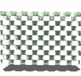 现代绿植背景墙su模型