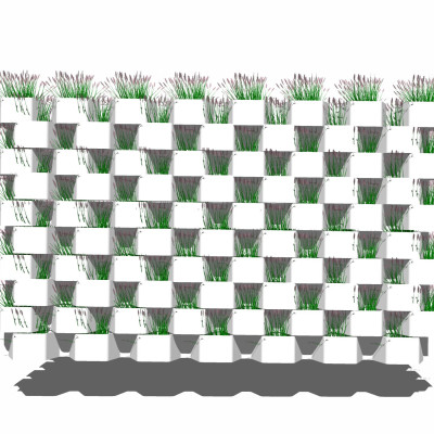现代绿植背景墙su模型