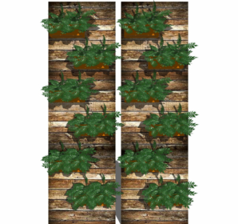 现代绿植背景墙su模型