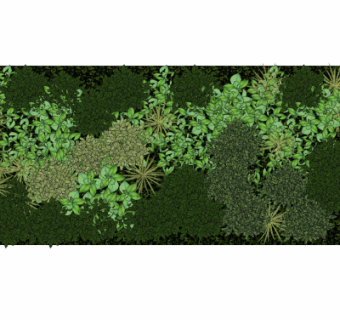 现代绿植背景墙su模型