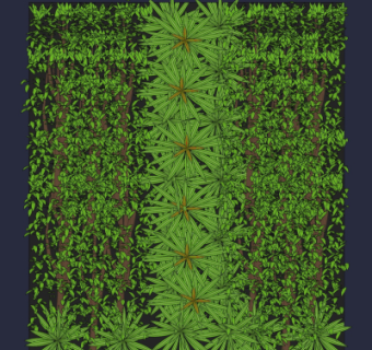 现代绿植背景墙su模型