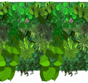 现代绿植背景墙su模型