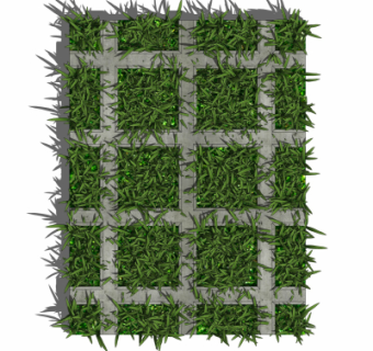 现代绿植背景墙su模型