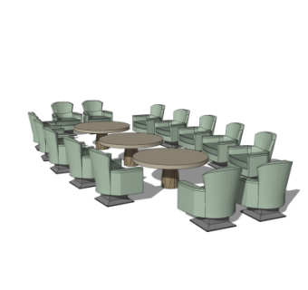 现代会议桌椅su模型