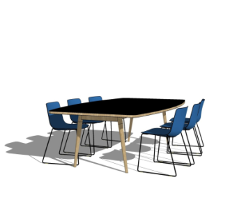 现代餐桌椅su模型