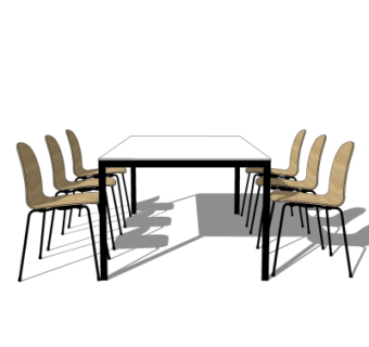 现代餐桌椅su模型