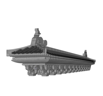 中式马头墙免费su模型