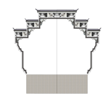 中式马头墙免费su模型