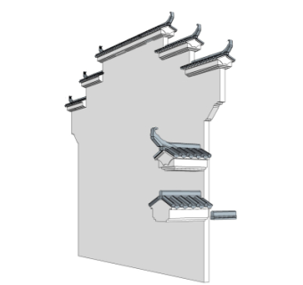 中式马头墙免费su模型
