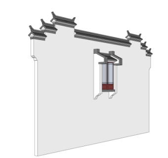 新中式马头墙免费su模型