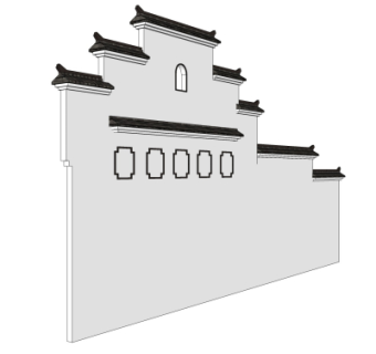 新中式马头墙免费su模型