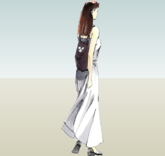 现代2d手绘人物组件su模型