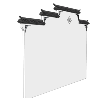 新中式马头墙免费su模型