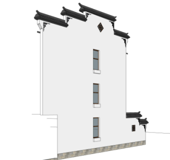 新中式马头墙免费su模型