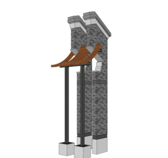 新中式马头墙免费su模型