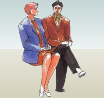 现代2d手绘人物组件su模型