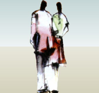 现代2d手绘人物组件su模型