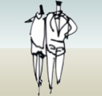 现代2d手绘人物组件su模型