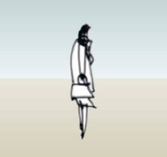 现代2d手绘人物组件su模型