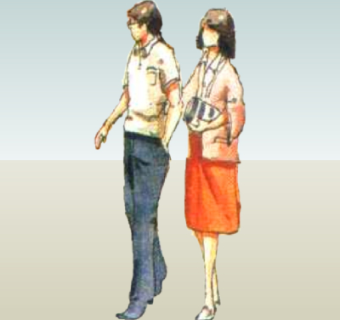 现代2d手绘人物组件su模型