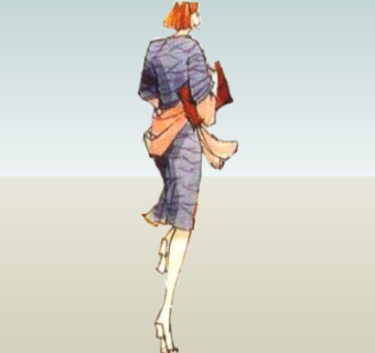 现代2d手绘人物组件su模型