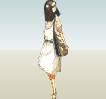 现代2d手绘人物组件su模型