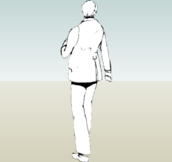 现代2d手绘人物组件su模型