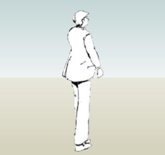 现代2d手绘人物组件su模型