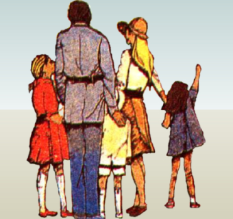 现代2d手绘人物组件su模型