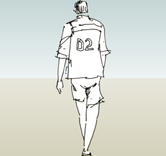 现代2d手绘人物组件su模型